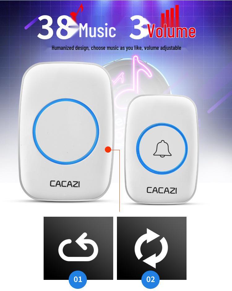 Elderly-Friendly Waterproof Wireless Doorbell with Long-Range, Two Receivers, and Wall-Penetration Capability