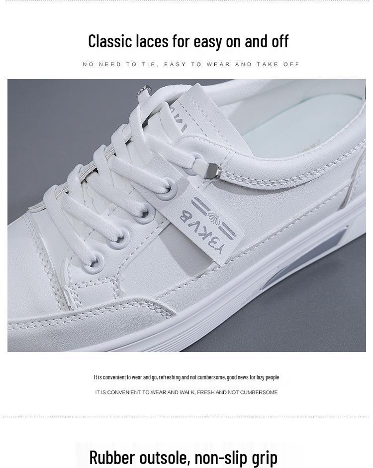 2025 Spring Korean Fashion Women's Non-Slip White Soft Sole Trendy Board Shoes