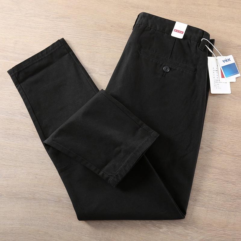 Men's Spring/Fall Japanese-Style Retro Loose-Fit Mid-Rise Straight-Leg Lightweight Work Pants