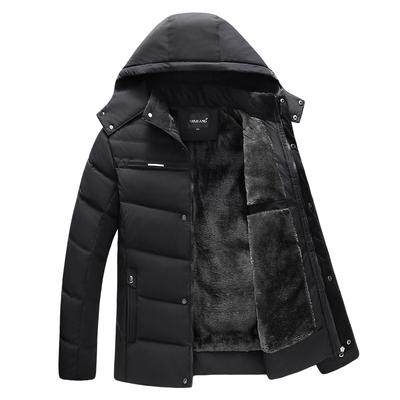 WannaWear Winddichter, regenfester Winter-Herren-Outwear-Kragen, warmer Baumwoll-Daunenmantel, dicker Parka, Kleidung, lang