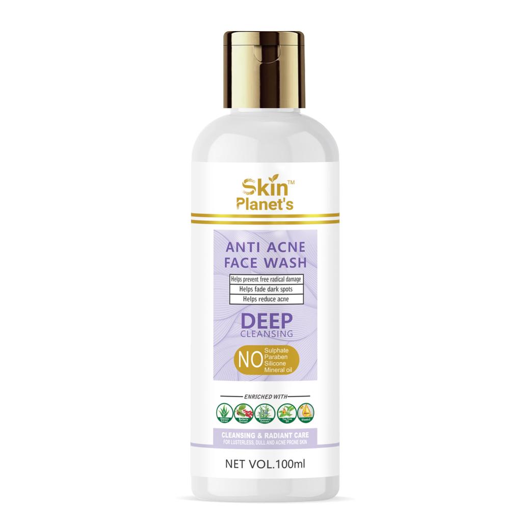 Skin Planet’s Facewash - Daily Use Cleanser for Oily and Acne-Prone Skin | Gentle Foaming Formula for Skincare Routine