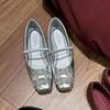 Elingstudio Miao ballet shoes! Square head rhinestone soft leather single shoes women's spring and summer new flats