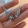 Vintage Inspired Heart Crown Wings Necklace With Crystal Accents For Womens Fashion