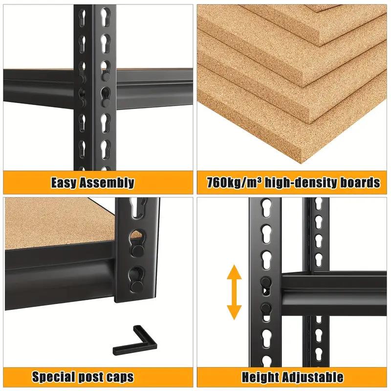 Adjustable Metal Shelving Unit For Garage Shelves Utility Rack Shelf For Basement Pantry Closet Shelves, Black, Utility Shelves
