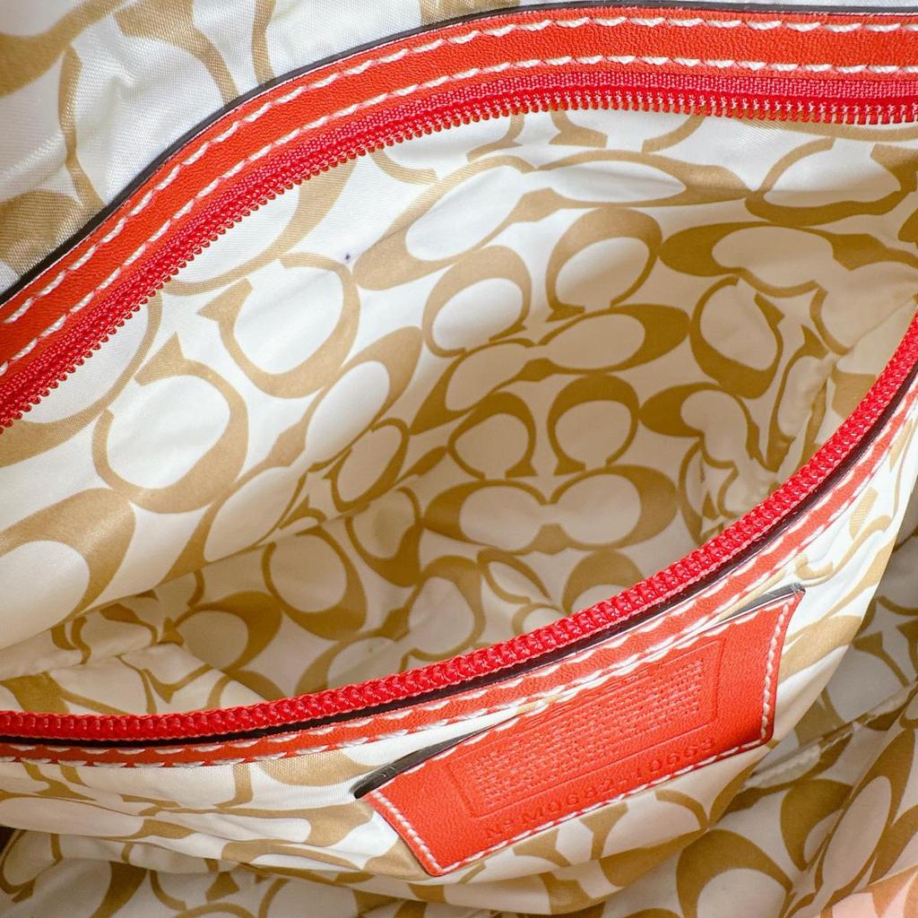 Coach Ashley Dot Handbag Nylon Brown Women B1481-F20027 Used