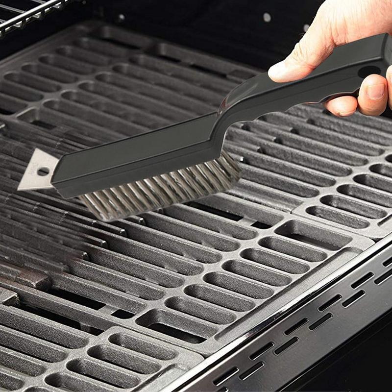 Portable Grill Cleaner Brush Multifunctional BBQ Grill Steel Wire Brush Cleaning Tools Grills Picnics Barbecue Cleaning Tool