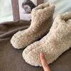 Warm fleece milk fufu~ Korean gentle fairy snow boots winter fleece thickened warm short fluffy shoes boots