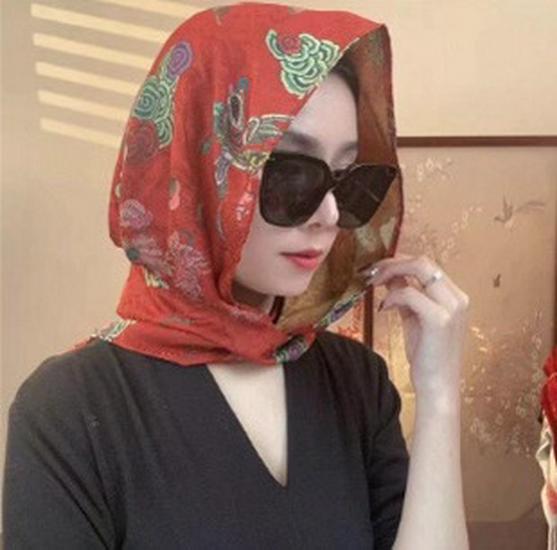 Damen Kapuzenschal aus Seide: Frühlings-/Sommer-Sonnenschutz-Schal, Multifunktionales und vielseitiges Stirnband-Hut