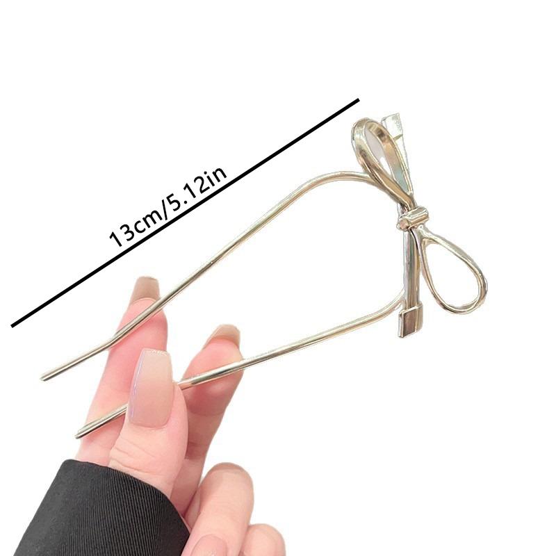 Minimalist Metal Style Bow Hairpin With High-end Hairstyle Embellishment Workplace Styling Art Exhibition Temperament Item