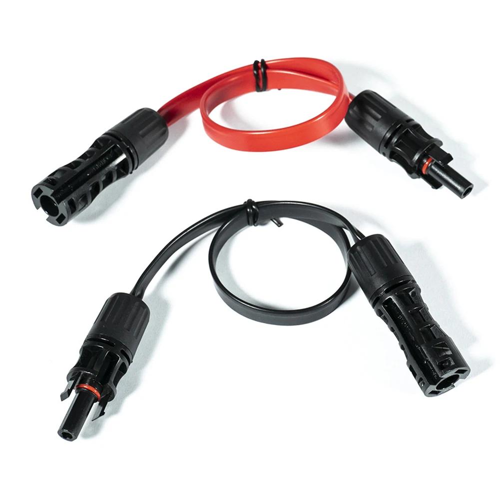 1Pair Solar Panel Flat Photovoltaic Extension Cable For Connecting Inverters Photovoltaic Installation Connection Line Connector