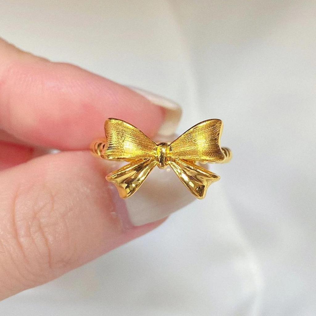 New Fashion Twisted Princess Bow Ring for Women - Adjustable Open Circle Index Finger Wedding Jewelry