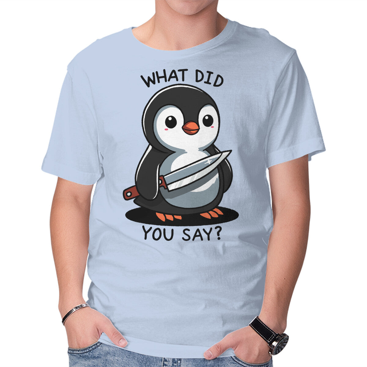 Unisex Crew Neck T-Shirt What Did You Say Graphic Short Sleeve Casual Tee S