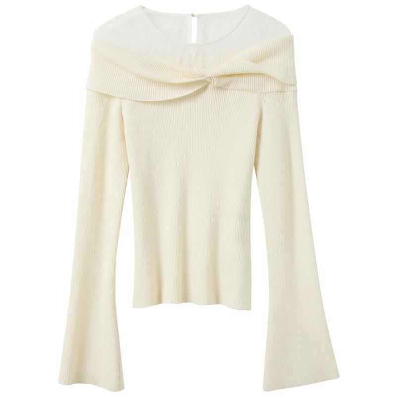 SanCai Women's Faux Two-Piece Twisted Knit Slim Fit Sweater