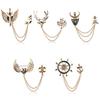Kettenbrosche Herrenanzug-Accessoires Personalisierte Modeanstecknadel Fixierte Kleidung Vintage Britische Knopfanstecknadel Metallschmuck