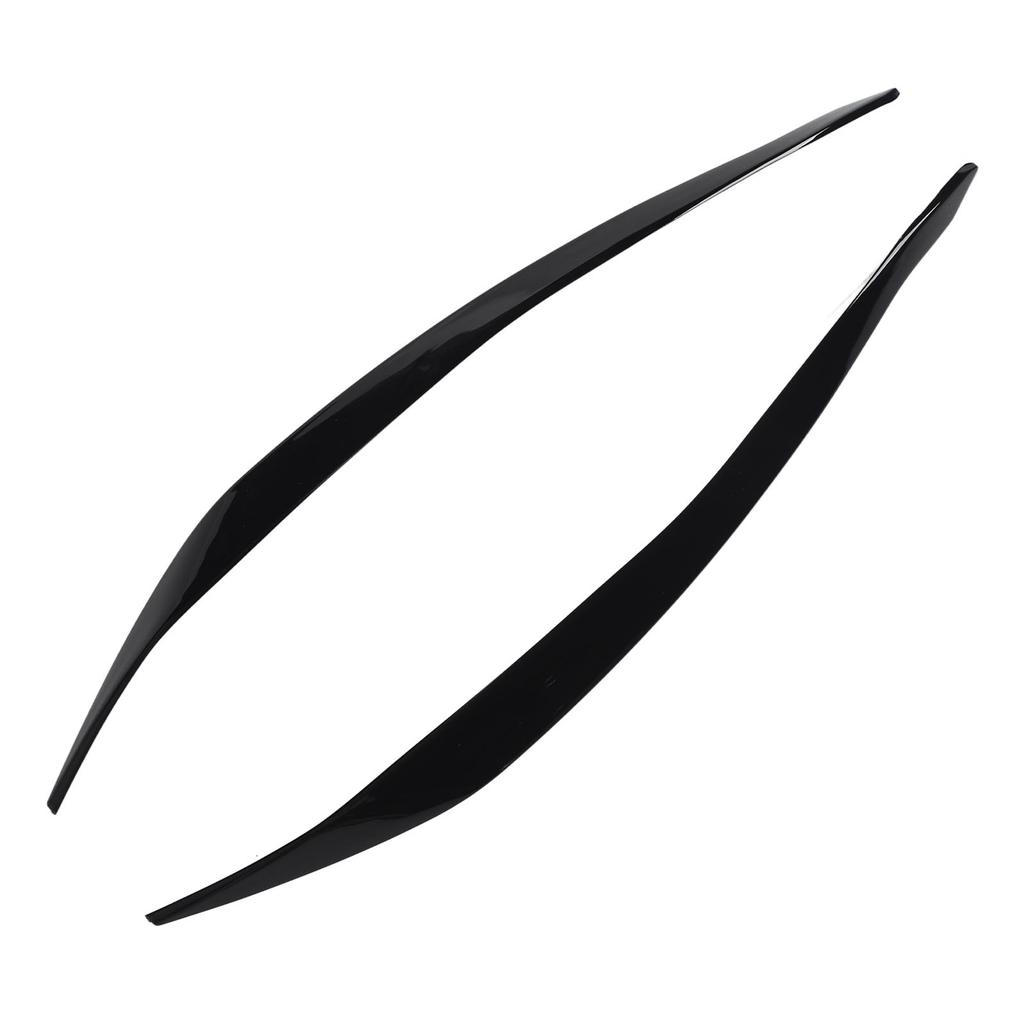 Front Headlight Eyebrow Cover ABS Black Front Headlight Lamp Eyebrow Cover Trim for 5 Series F10 LCI 2014 to 2016