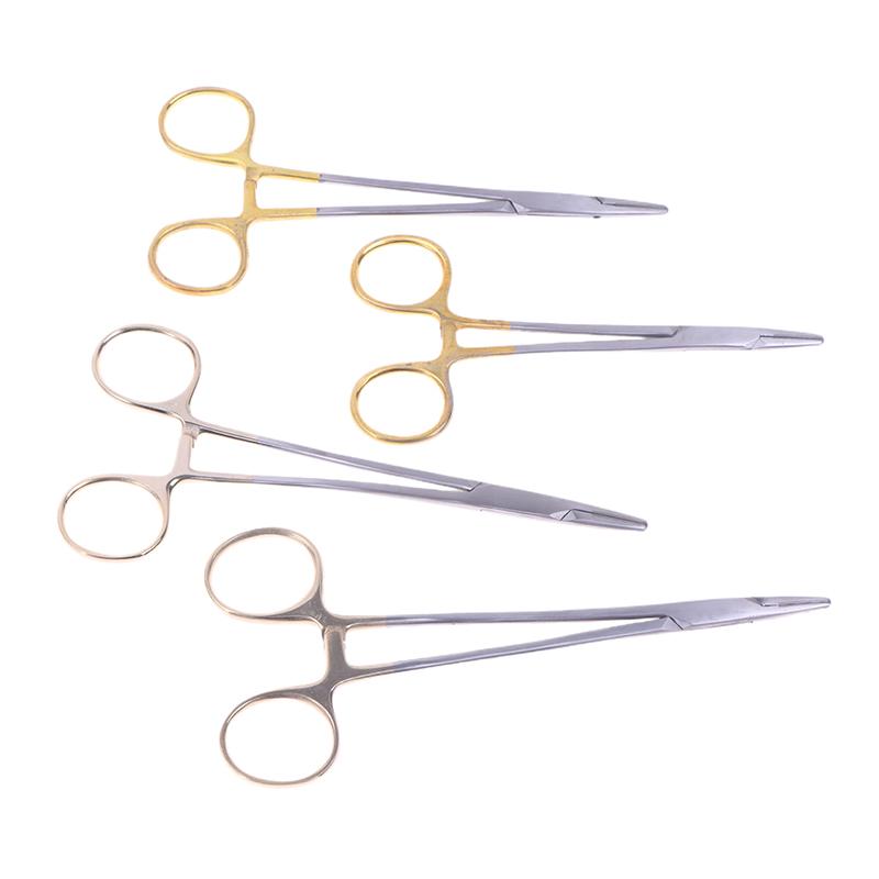 Needle Holder Pliers Mosquito Tweezer Gold Dental Surgical Instrument For Dental Forcep 12.5Cm/14Cm/15Cm/16Cm Oral Instruments