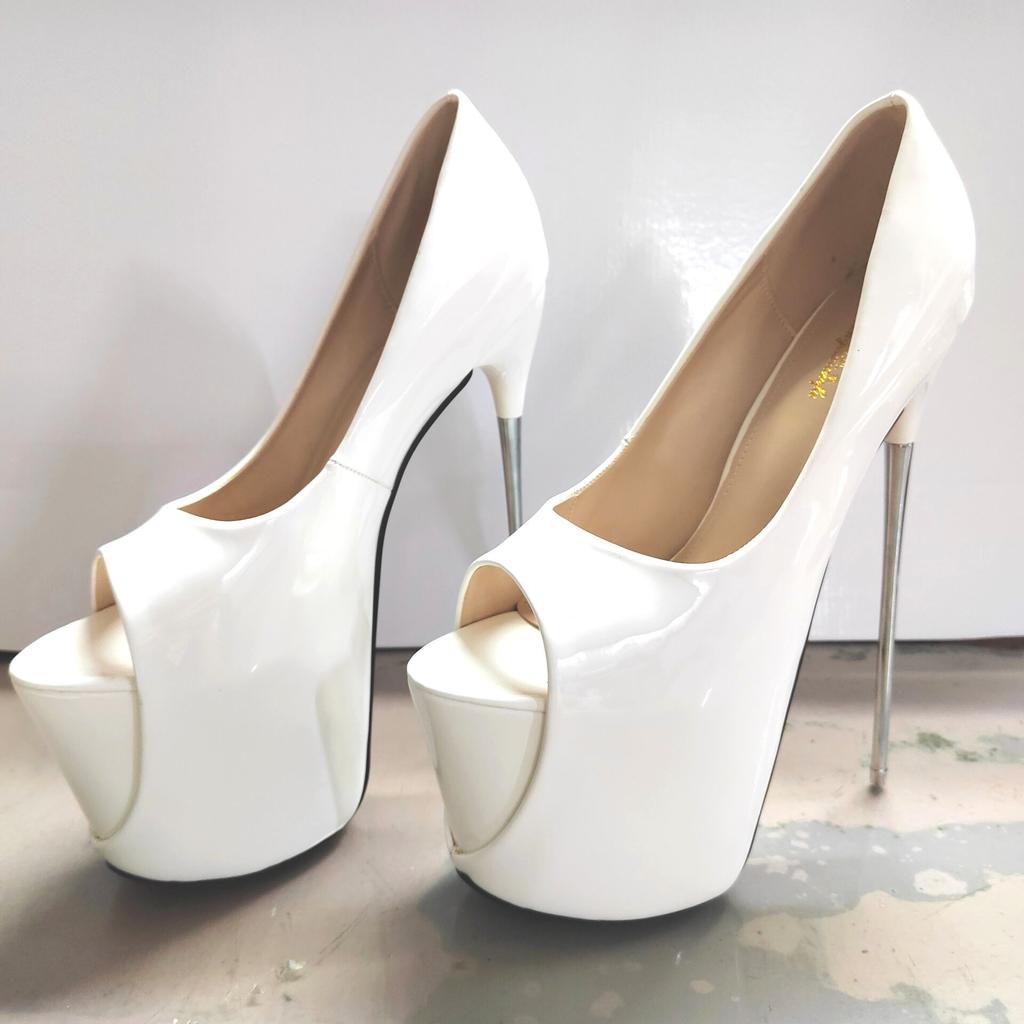Crossdresser New 22cm Thin High Heels Female Round Toe Pumps Wedding Shoes Woman Fetish Ballet Gladiator Stilettos Sizes 34-50