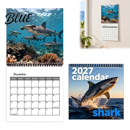 Daily Note Management Calendar with Calendar Sea 2027 Wall Tool Sharks Life Hanging Gift