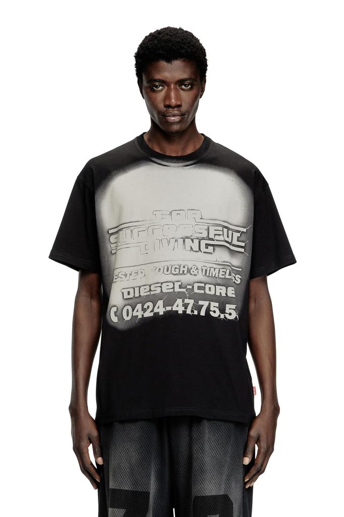 Diesel Men's T-BOXT-R15 A166190AGRI T-Shirt, Size L, Black, 9XX