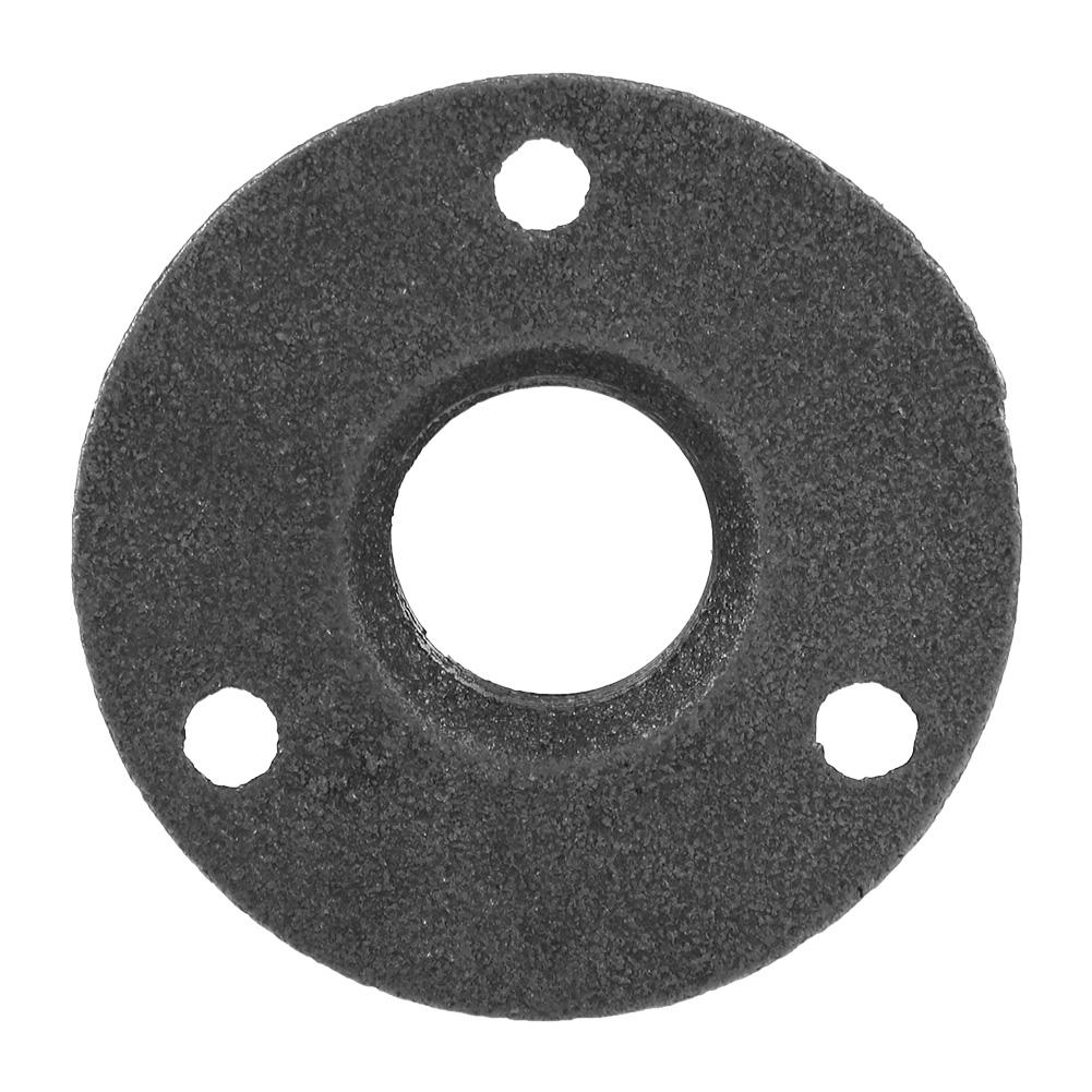 10 Piezas Brida de Piso de Hierro Maleable Negra   Accesorio Roscado Tubería Brida de Pared Antigua(DN15,1Celsius2 )