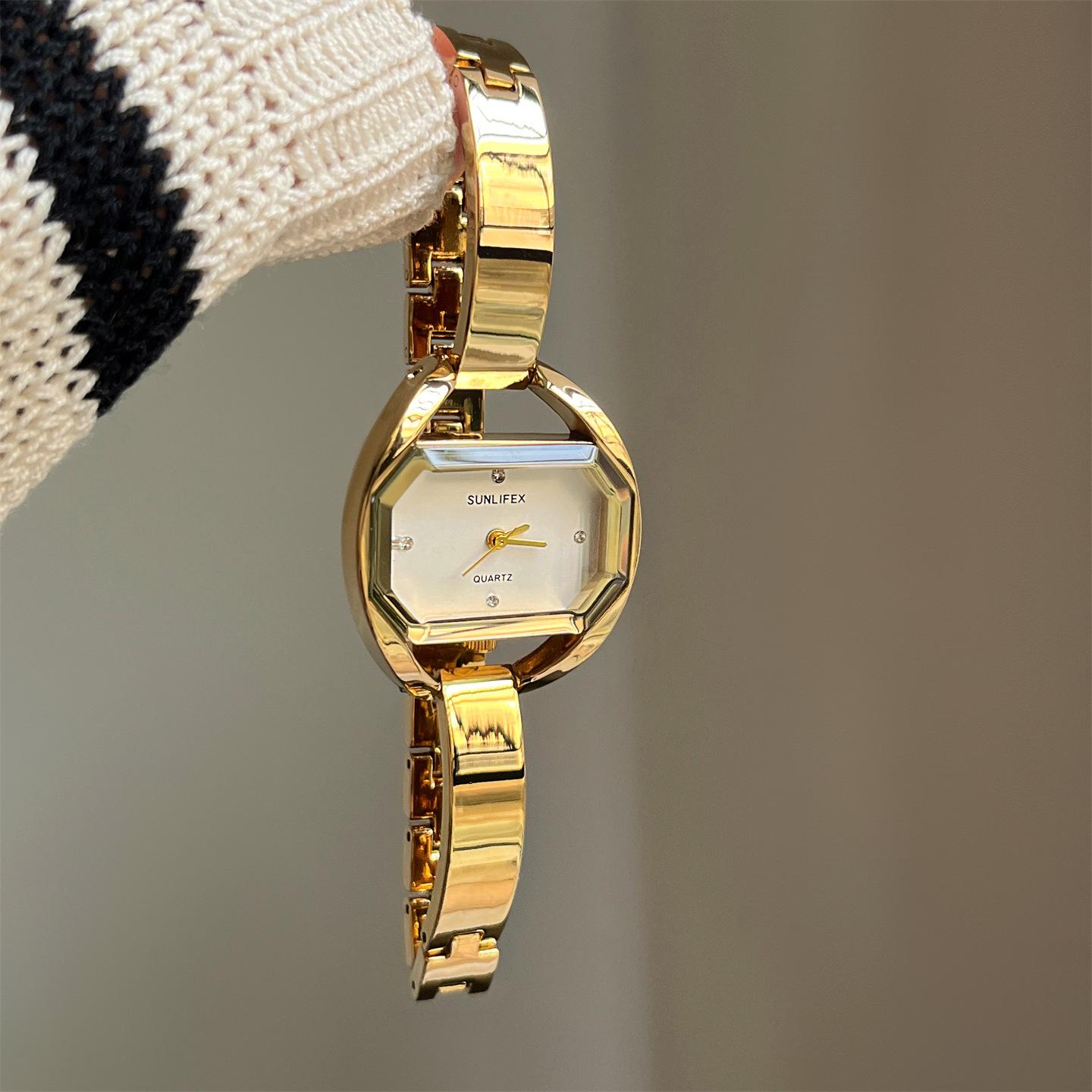 Sunlifex Rectangular Watch Women S Exquisite Small Fragrance Fine Belt Temperament Women S High-End Bracelet Watch