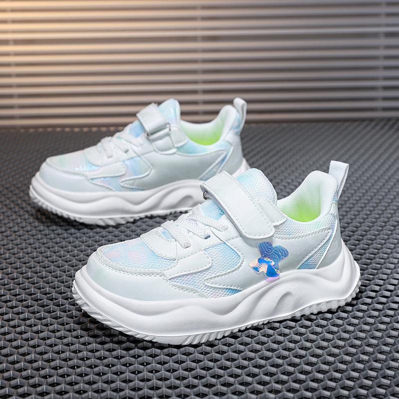 Childrens Sports Shoes Spring Fashion Butterfly Girls Leather Pink Breathable Antislip Light Casual Flat Kids Running Shoes