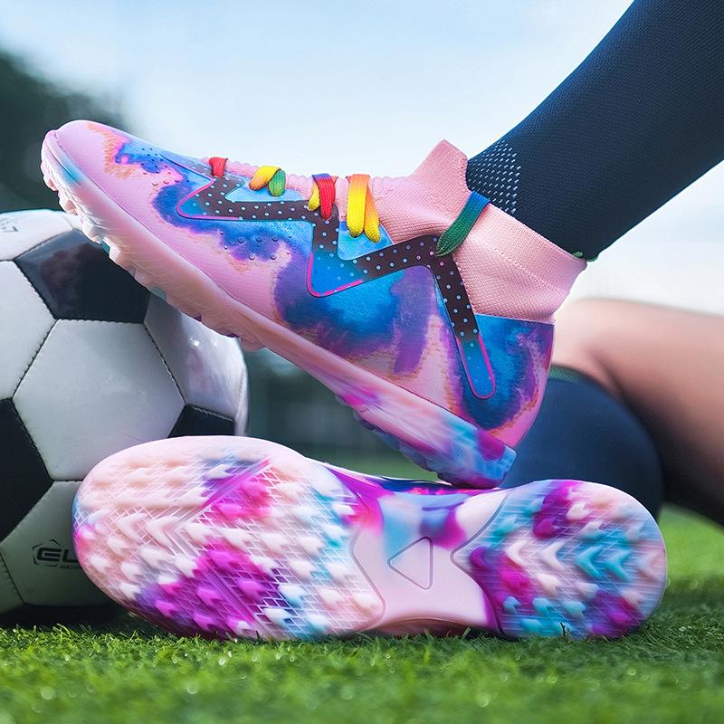 New children's football shoes men's high-top students TF broken nails AG long nails adult breathable training shoes women's indoor