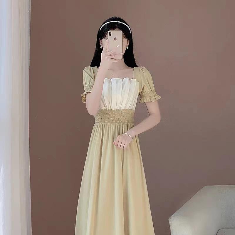 Elegant Gentle Style Chiffon Dress Women High Waist Temperament Ruffled Midi Dress Plus Size Sweet Casual Party Dresses