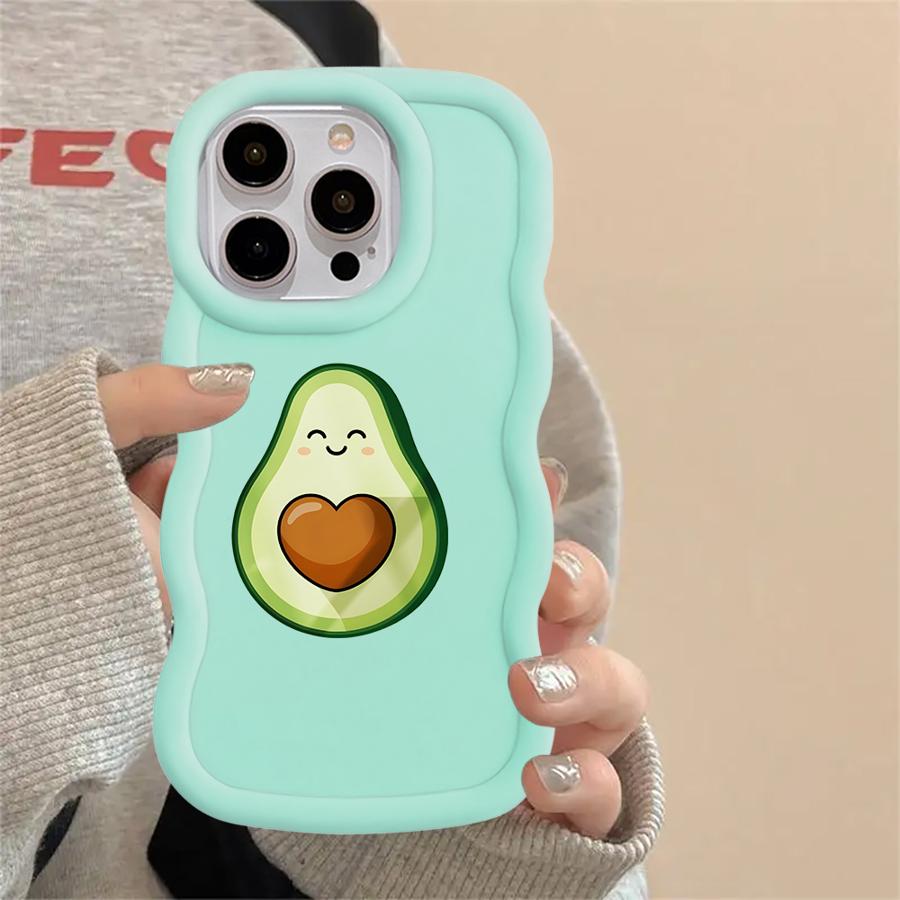 Green Avocado Soft Phone Cover Case for iPhone 14 12 15 Plus 8 17 Air 16 Pro Max 11 XR 13