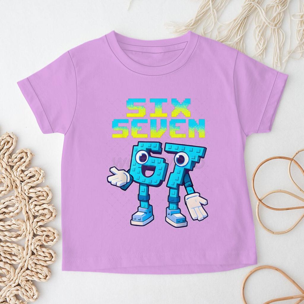 Six Seven Shirt Funny Italian Brainrot Meme Gaming Kids T-shirts 67 Six Seven Fashion Italian Brainrot Boy Girl Cotton Y2K Tops