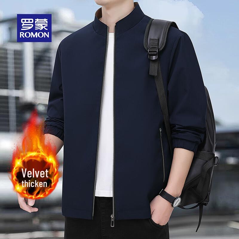 ROMON Men's Light Business Stand-Collar Jacket