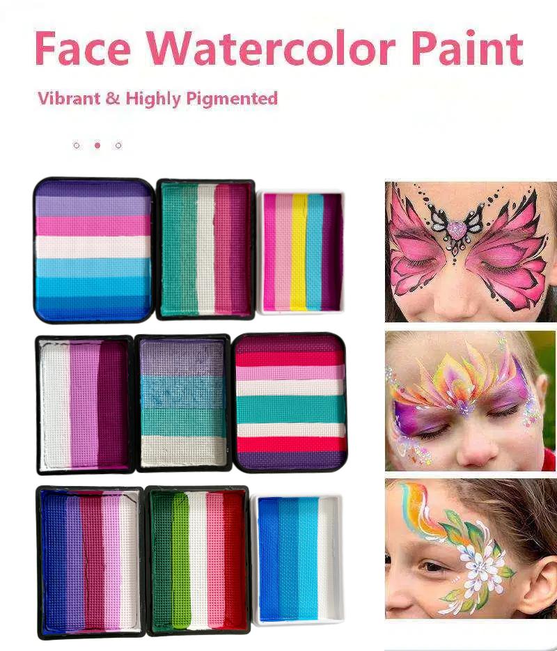 3 30g Children's Professional Rainbow Split Cake Face Painting Body Painting Makeup Is Non-toxic Safe And Easy To Clean
