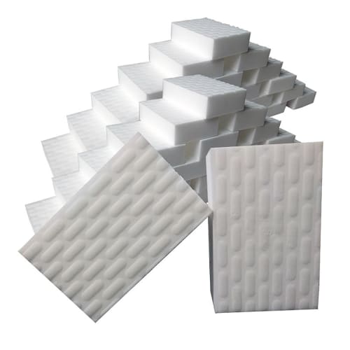 

Melamine Sponges for Kitchen, 10x6x2cm, Set of 60, High Density, Double-Compressed, Bulk, Disposable, No Detergent Needed, for Cleaning, Bathrooms, an