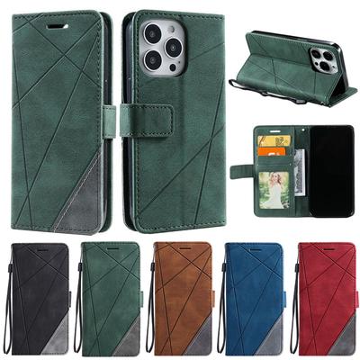Funda Protectora de Cuero para iPhone 15 14 13 12 Mini 11 Pro Max X XR XS Max 7 8 6 6s Plus SE 2020 2022 con Soporte Tipo Billetera con Tapa