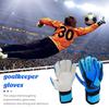 1 Paar Torwarthandschuhe, verdickt, verschleißfest, rutschfest, starke Griffe, Handflächen, fünf Finger, farblich passende Doppelschichten, Handgelenkschutz, Fußball