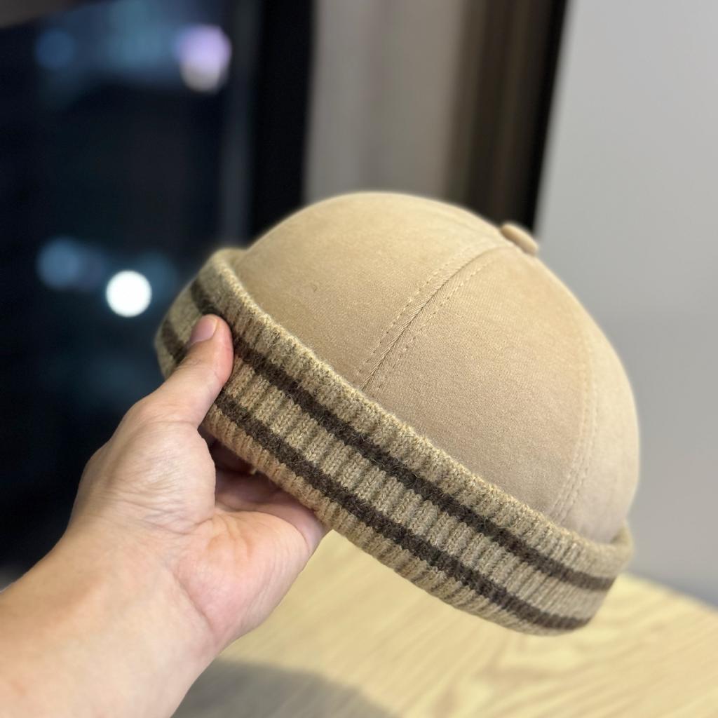 Korean Style Knitted Retro Melon Skin Hat for Men and Women in Autumn and Winter Hip Hop Yuppie Street Kittens Versatile Baotou Landlord Hat
