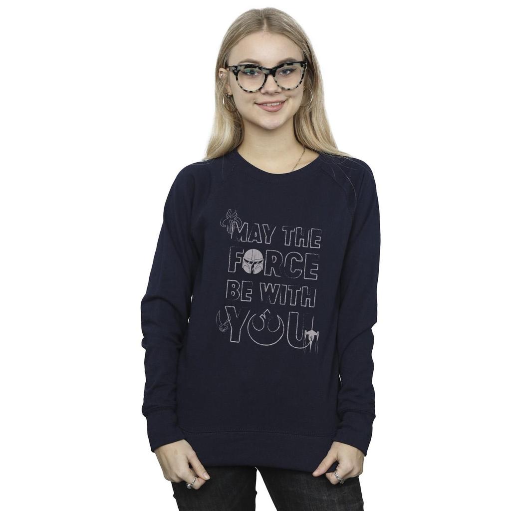 Star Wars Womens/Ladies The Mandalorian May The Force Mando Sweatshirt