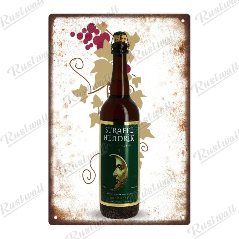 Vintage Beer Metal Sign, New Year Pub Decor Plaque