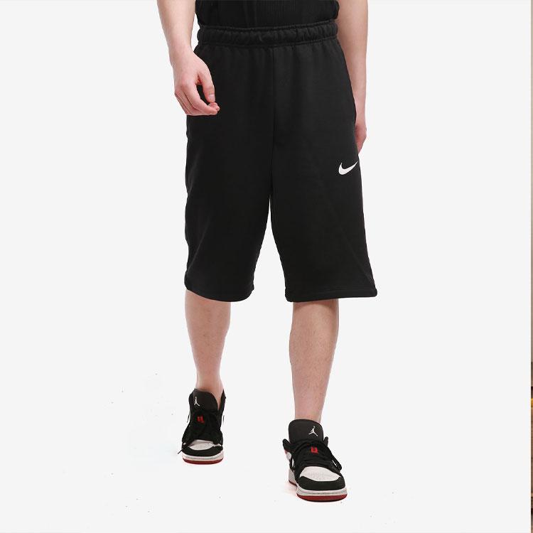 Nike Cotton Mid-Rise Elastic Waist Sport Shorts Men Bottoms Black CZ7398-010