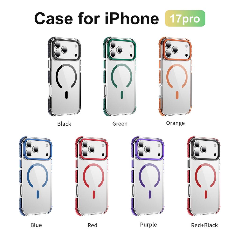 Für 17promax Handyhülle Transparent Hardware-Taste Magnetische Saugkraft für Apple Handyhülle Leichter Luxus High-End