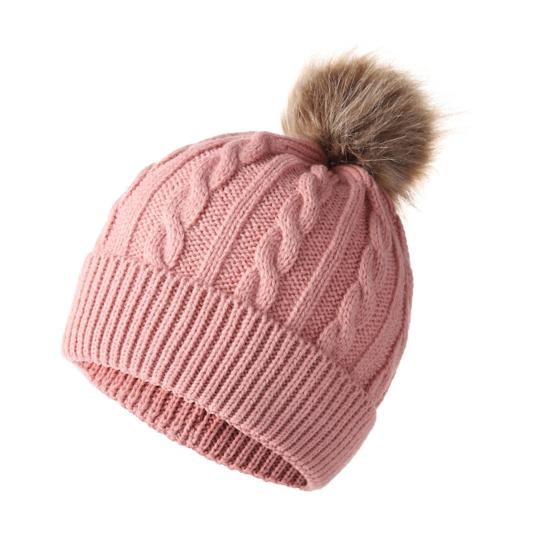 3Pcs/Set Women Winter Hat Scarf Gloves Set Plush Ball Decor Twist Texture Knitting Hat Long Scarf Warm Gloves Set