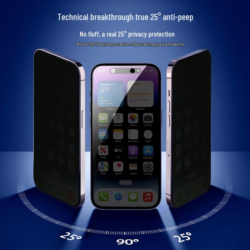 EasyAcc Privacy Tempered Glass Screen Protector for iPhone 15 Plus