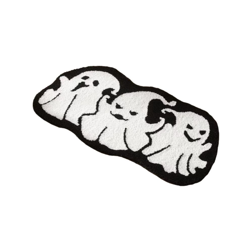 Non-slip Halloween Unwelcome Bat Doormat Faux Cashmere Halloween Decorative Carpet Bathroom