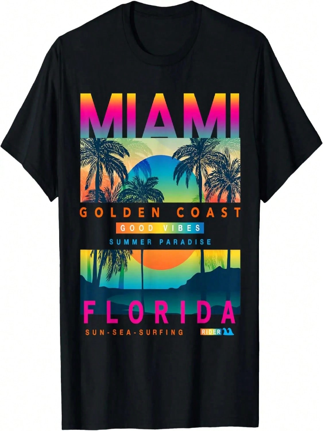 Wear Miami Florida Miami Colorful Sunrise Graphic T-Shirt S разноцветный