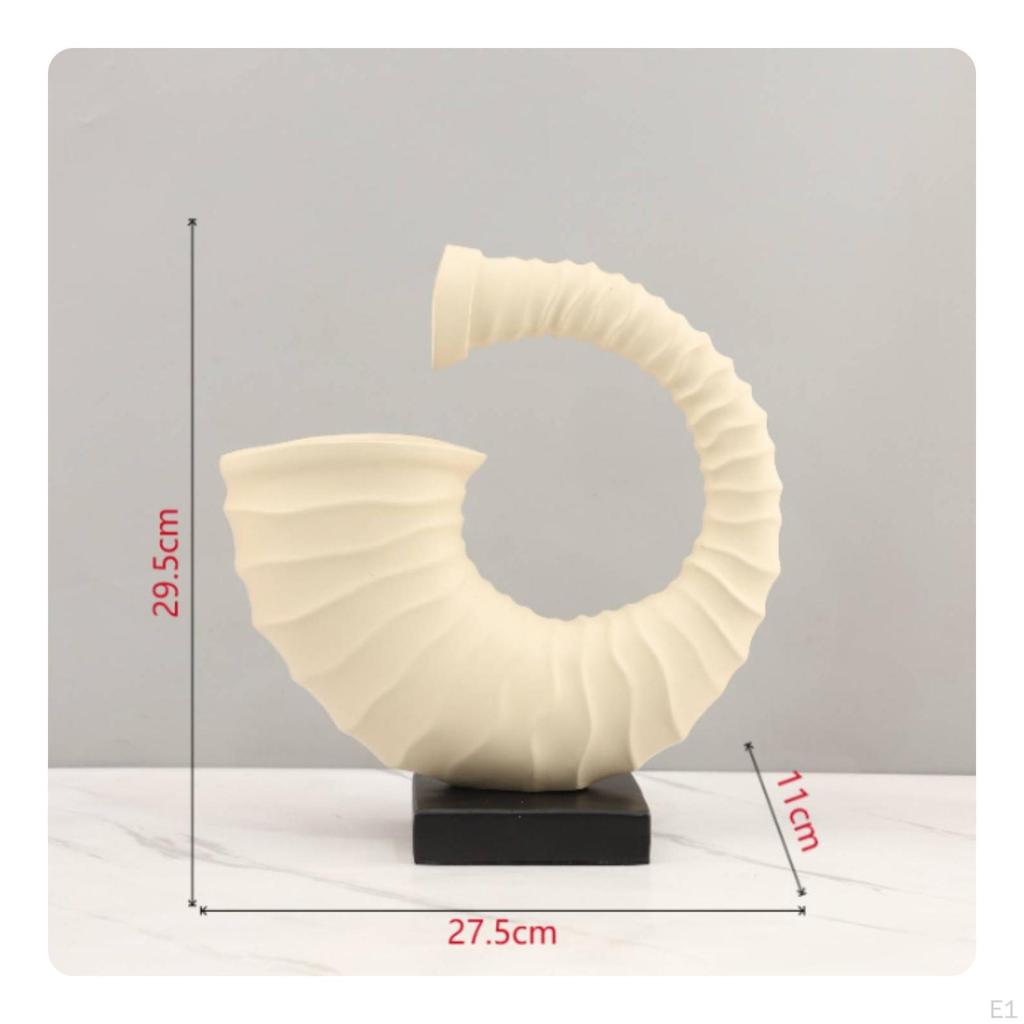 Resin Curved Sculpture Decor Abstract Matte for Interior Designers, Art Collectors,