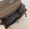 2025 New Leather Swift Leather Women's Bag Double Pocket Zipper Portable Shoulder Diagonal Span Fashion Buckle Women's Bag