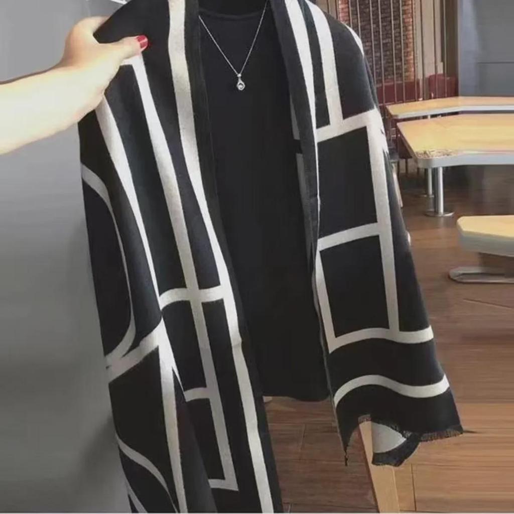 Dámský podzimní a zimní teplý šál s písmenem F, korejský styl, šála z imitace kašmíru