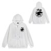 Trendy brand zipper hooded autumn and winter new letter flame pai jiu couple coat