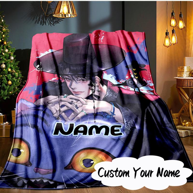 Custom Name K-Pop Tiger's Spirit Blanket Ideal Bedding Blanket Perfect for Travel, Camping, Living Rooms, Offices, Sofas, Fan Christmas Gift