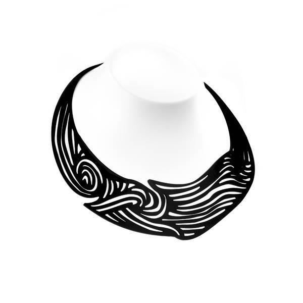 Collier - APARA - Zebra - Noir - Silicone minéral - 49-52 cm - Hypoallergénique